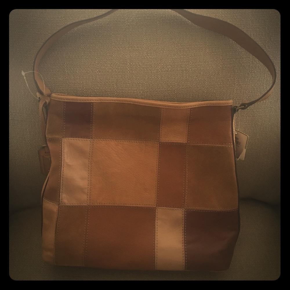 *Fossil Leather tan hobo purse